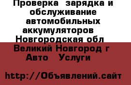 Проверка, зарядка и обслуживание автомобильных аккумуляторов. - Новгородская обл., Великий Новгород г. Авто » Услуги   